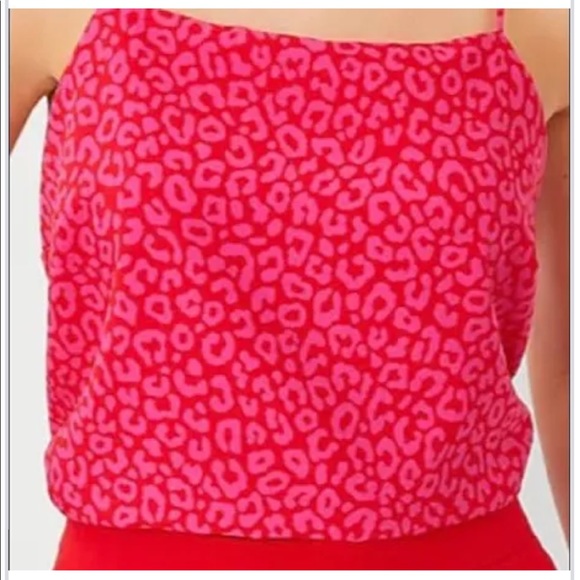 Ann Taylor Tops - Ann Taylor Pink and Red Leopard Satin Tank Size Small